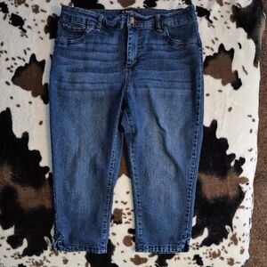 D.JEANS, WOMENS SIZE 8 CAPRIS. SEE MEASUREMENTS BELOW.